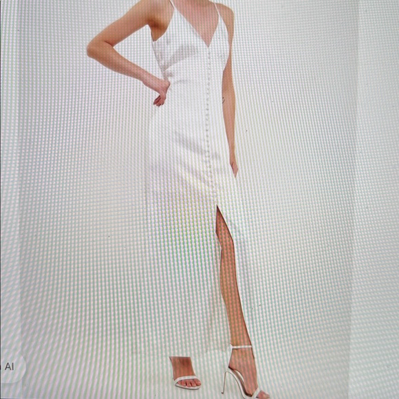 Endless Rose White Sleeveless Satin Maxi Dress Size M "As Is" - Picture 1 of 13